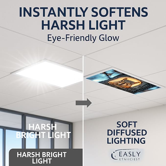 2 Pack Fluorescent Light Covers 4x2 ft Magnetic Light Covers - Image 2