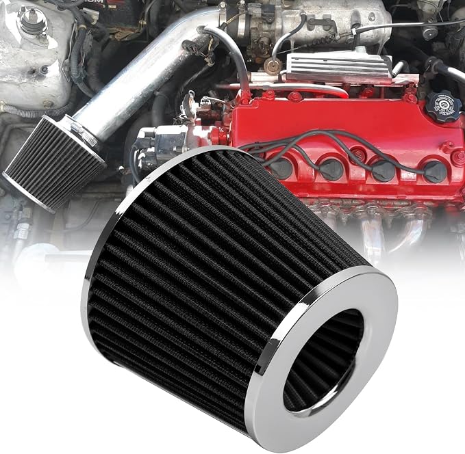 RYANSTAR 89mm 3.5" High Flow Round Tapered Cone Cool Air Filter Cleaner by RYANSTARRACING