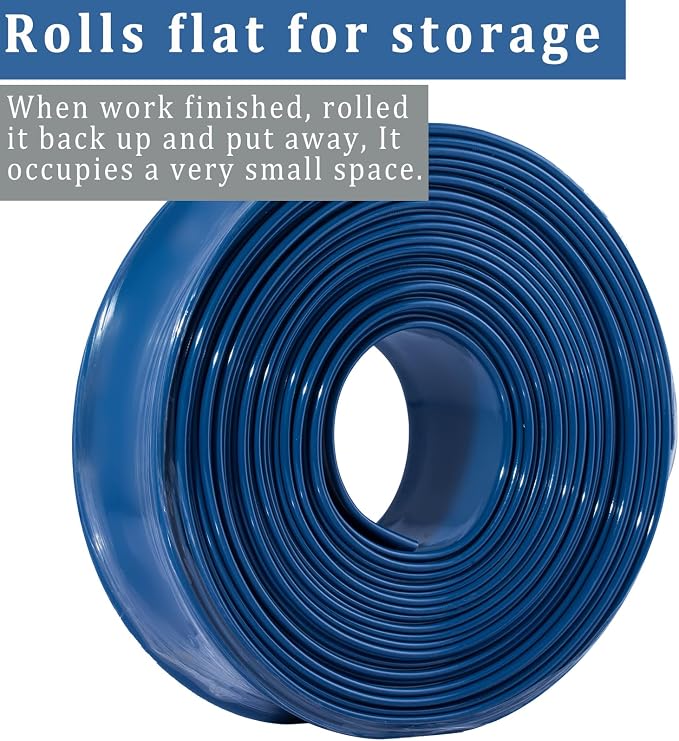 Pool Backwash Hose 2 inch × 100 ft Thicken Blue Water Discharge Pipe Lay Flat - Image 6
