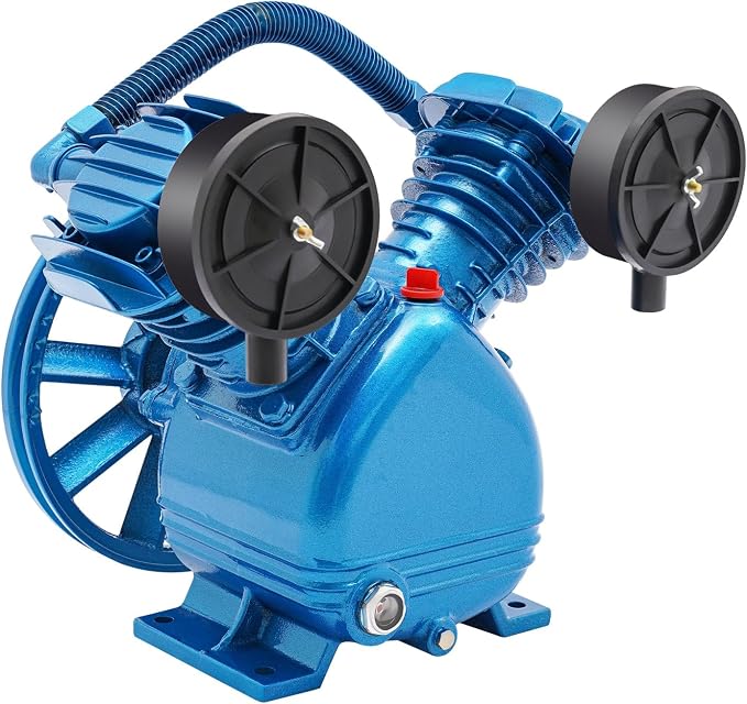 V Air Compressor Pump Head for 3 HP 2 Piston Motor Twin Cylinder Single Stage by WBGANG