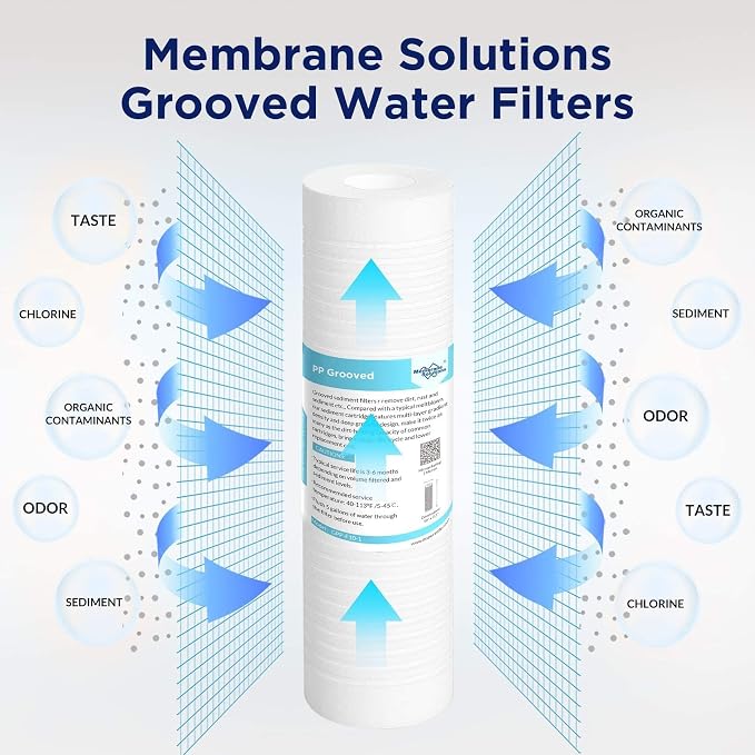 Membrane Solutions Grooved Sediment Water Filter Cartridge, 0.5 Micron Whole - Image 6