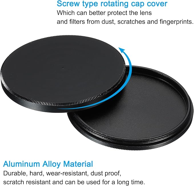 PATIKIL 46mm Lens Cap, 2 Pack Camera Lens Cap Cover Universal Front Metal Lens - Image 4