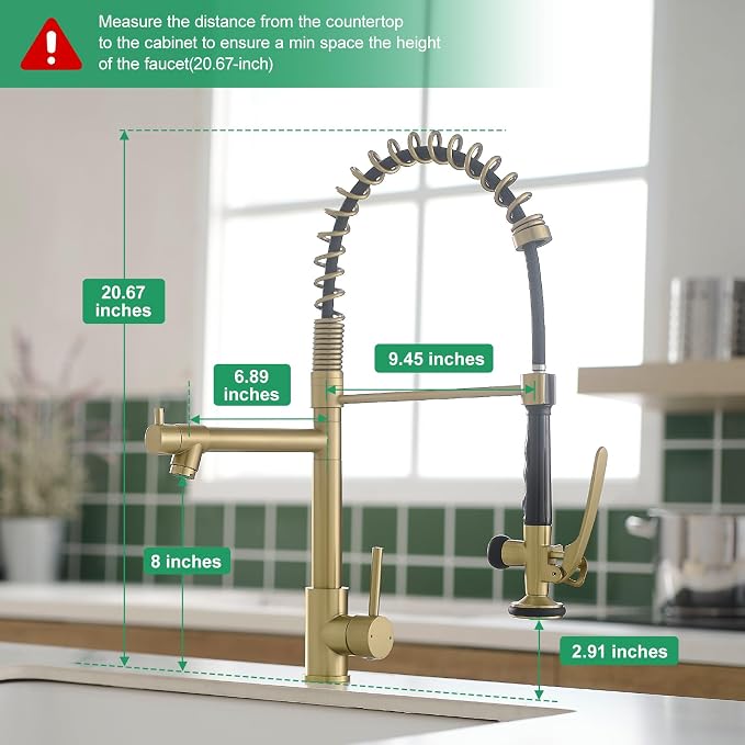 Brushed Gold Kitchen Faucet - Image 5