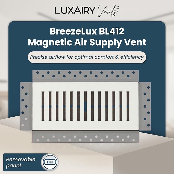 BreezeLux BL412 Magnetic Air Supply Vent Cover, Fits 4" x 12" Duct Openings | - Image 3