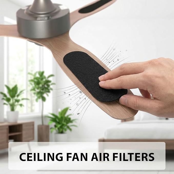 25 PCS Ceiling Fan Blade Filters, Washable Coconut Carbon Air Filter Dust - Image 7