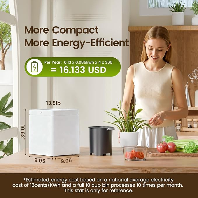 TOPZEE Electric Compost Bin for Kitchen - 3L Countertop Composter - Image 2