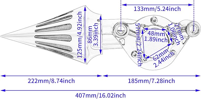 Air Cleaner Motorcycle CNC Spike Air Intake Filter Kit Fit - Image 7