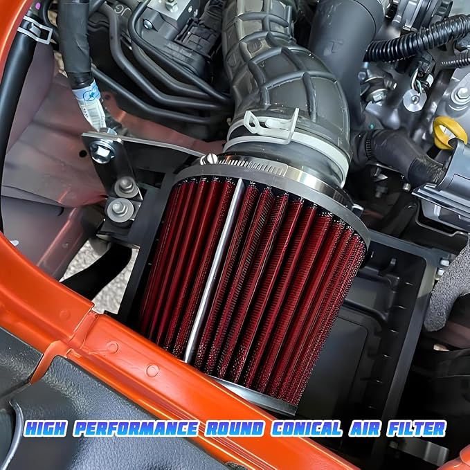 Clamp-On Car Air Intake Filter, 3 In/3.5 In/4 In Three Different Size High-Flow - Image 4
