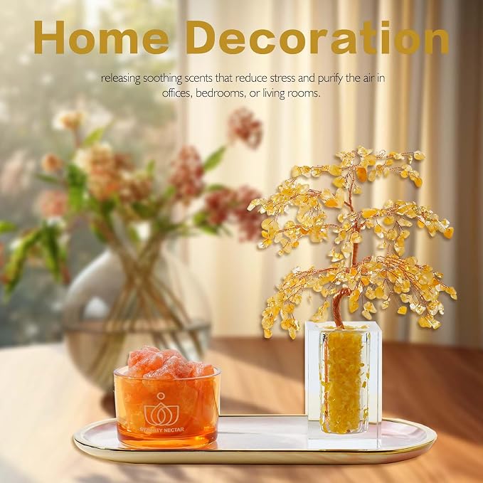 Runyangshi Citrine Crystal Tree of Life & Natural Crystal Ore Diffuser Set - Image 6