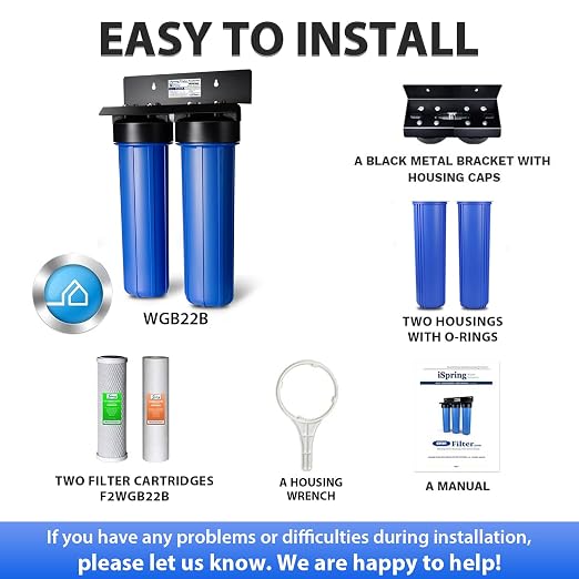 iSpring WGB22B 2-Stage Whole House Water Filtration System, 20” x 4.5” Sediment - Image 7