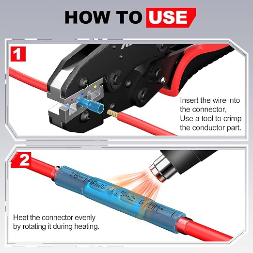 AIRIC Heat Shrink Butt Connectors 16-14 AWG, Insulated Marine Grade Connector - Image 5