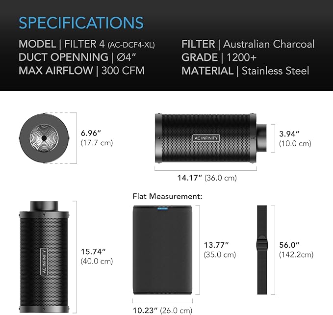 AC Infinity Air Carbon Filter XL 4", - Image 6