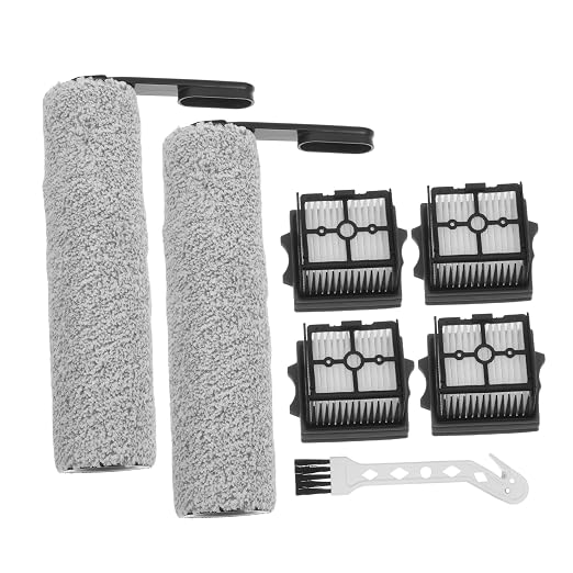 1set Floor Scrubber Brush Replacement Kit Slim Rollers Filters and Brush by FIXOSHEE