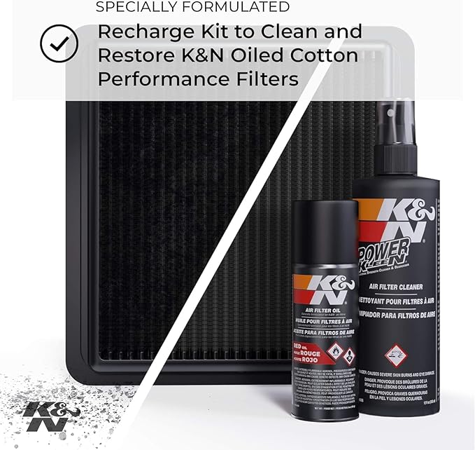 K&N Air Filter Cleaning Kit: Squeeze Bottle Filter Cleaner and Black Oil Kit; - Image 2