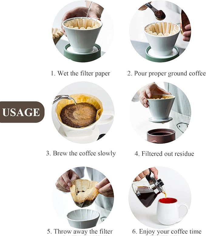 1-2 Cup White Coffee Filters, Small Coffee Maker, Single Serve Coffee Pot - Image 6