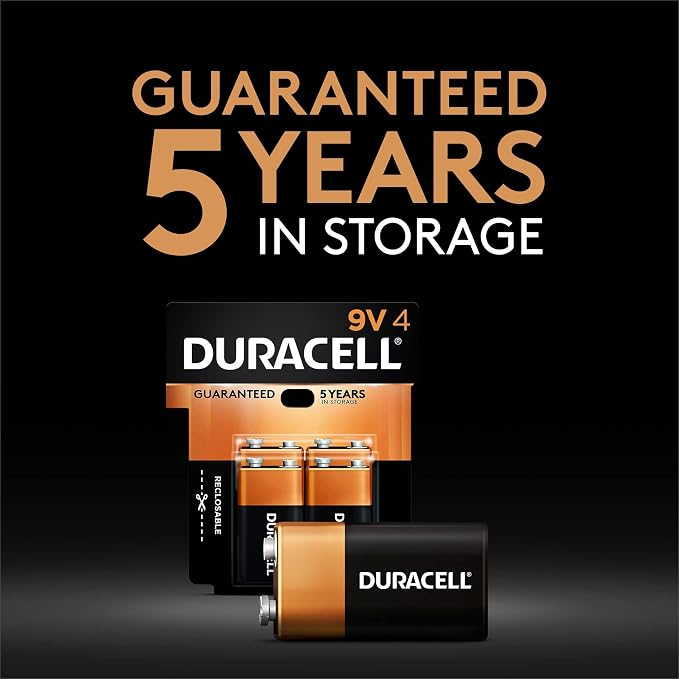 DURACELL Coppertop 9V Battery, Long-Lasting All-Purpose Alkaline 9V Batteries - Image 3