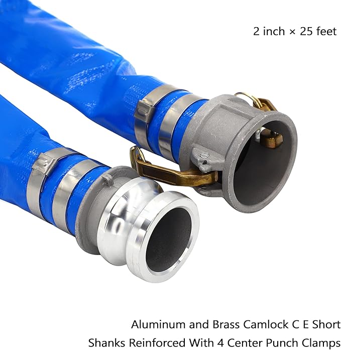 DAVCO 2" ID × 25 ft Pool Backwash Hose, Heavy Duty Reinforced Blue PVC Lay Flat - Image 2