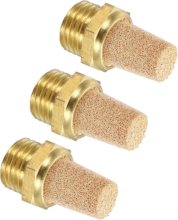 MECCANIXITY 3PCS Pneumatic Exhaust Muffler, g 1/4" Thread Male Sintered Bronze by MECCANIXITY