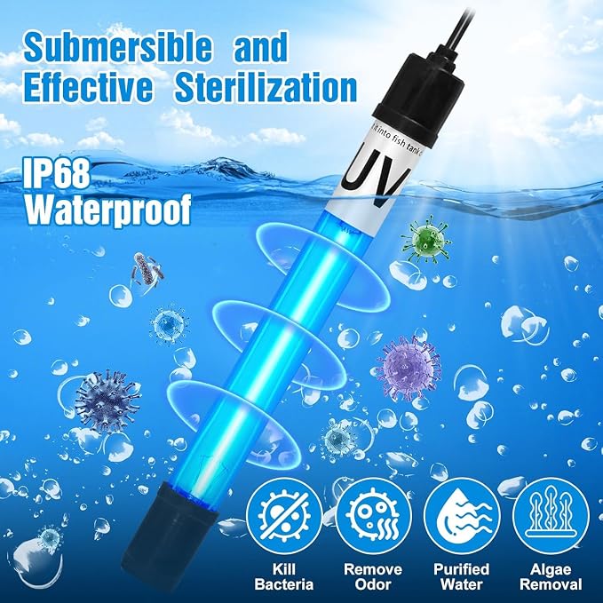 Turtle Tank Filter Aquarium Filter w/ Detachable U-V Light - Image 5