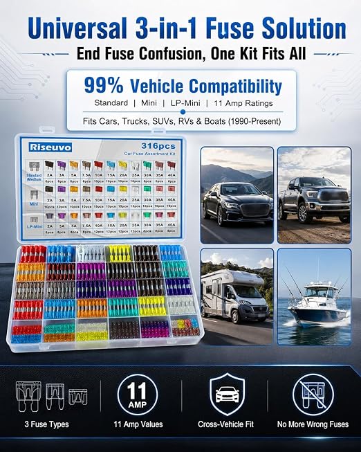 Riseuvo 316 Pcs Car Fuses Kit - Image 3