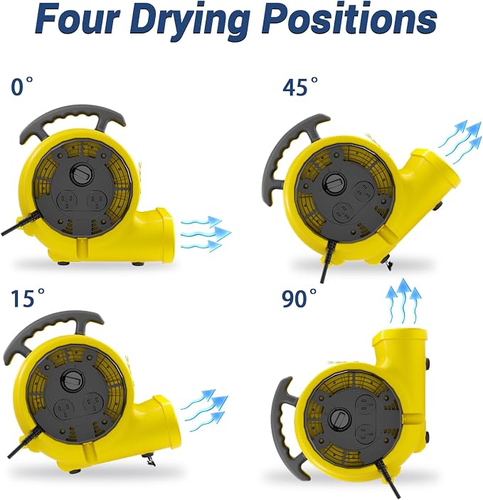 Air Mover Blower Fan, Industrial 1/2HP 2500CFM Monster Floor Blower Carpet - Image 5