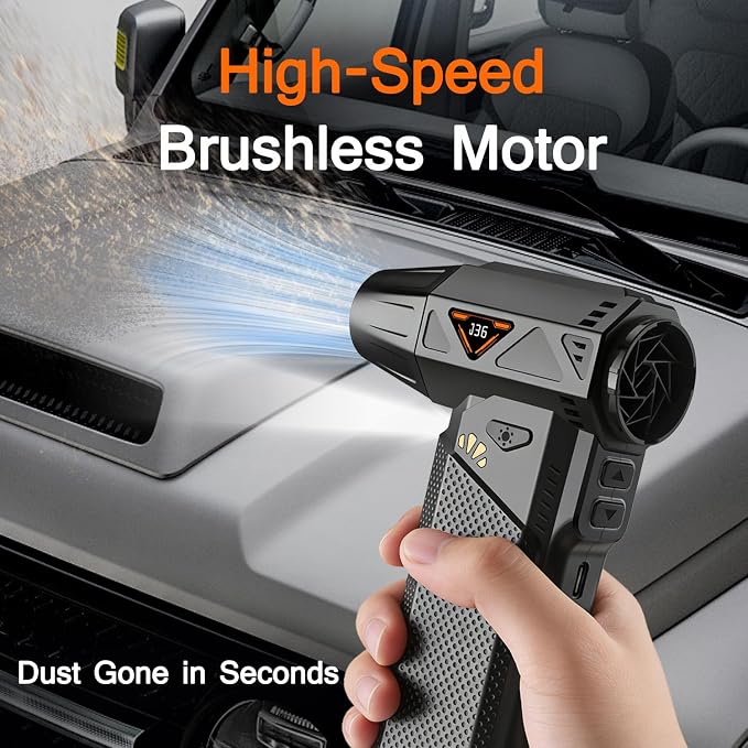 Compressed Air Duster, 2-in-1 Cordless Electric Air Duster & Mini Vacuum - Image 2