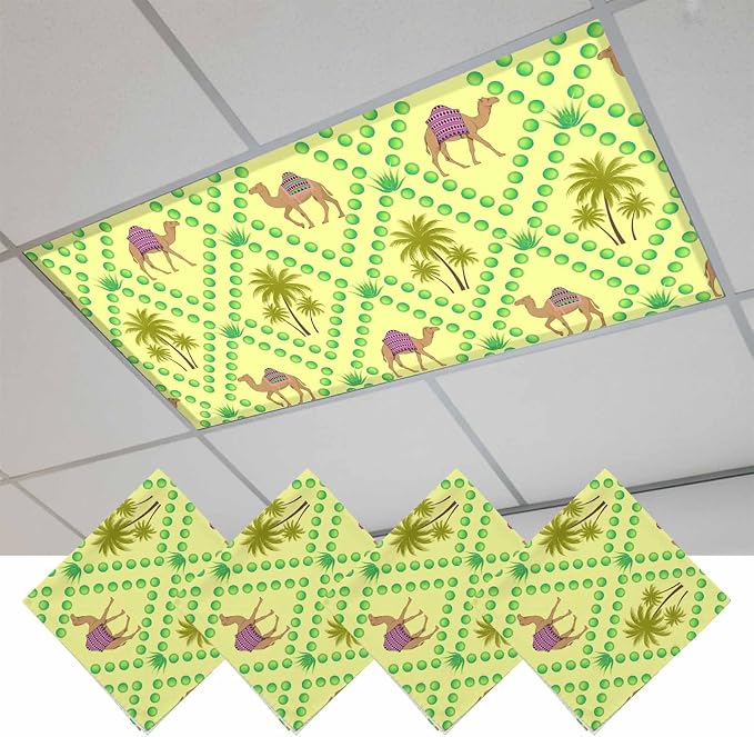 4 Pack Fluorescent Light Cover, Desert Sand Camels Light Covers by Unknown