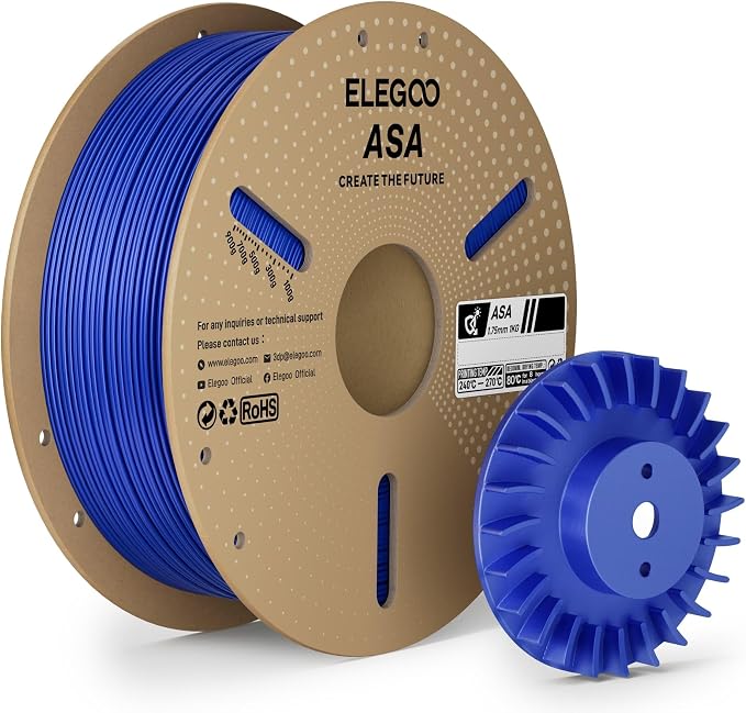 ELEGOO ASA Filament 1.75mm Blue 1KG, UV & Weather Resistant 3D Printer Filament by ELEGOO
