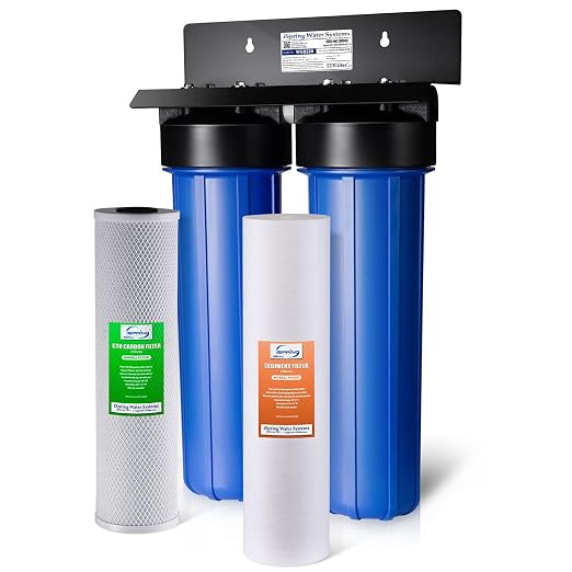 iSpring WGB22B 2-Stage Whole House Water Filtration System, 20” x 4.5” Sediment by iSpring