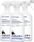 ATTITUDE All Purpose Cleaner Spray, EWG Verified, Vegan, Made with 94% Plant-Based Ingredients, Streak-Free for Kitchen, Bathroom, Glass & More, Lavender, 27.1 Fl Oz (Pack of 3)