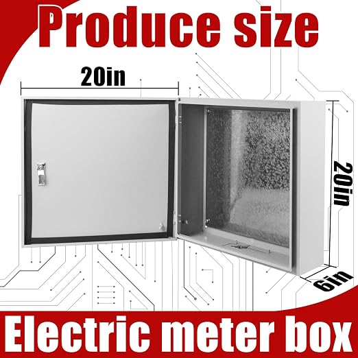 Electrical Box 20 x 20 x 6 Inch Indoor Outdoor Electrical Enclosure Box Steel - Image 2