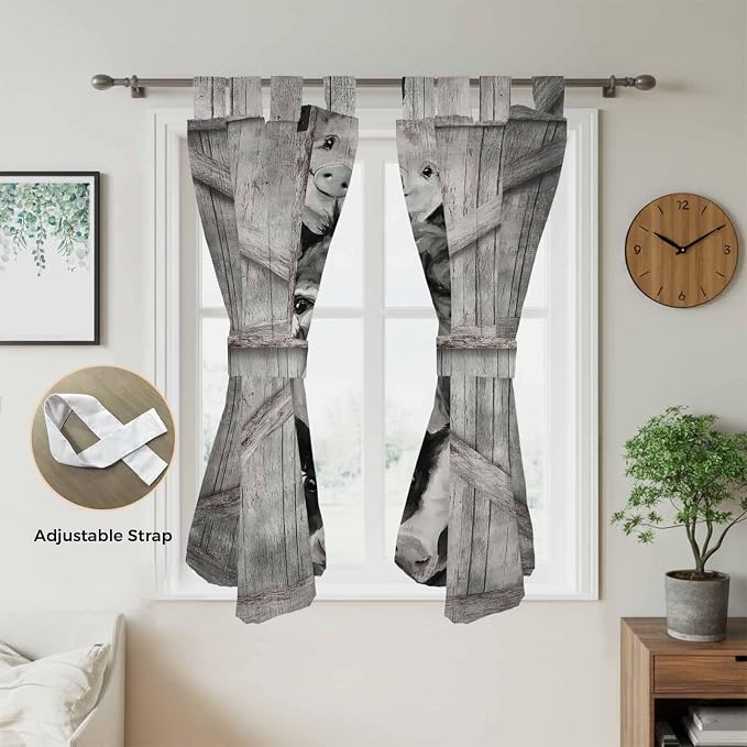 Funny Farm Animals Bedroom Curtains 72 Inch Length, Window Curtains Tab Top - Image 5