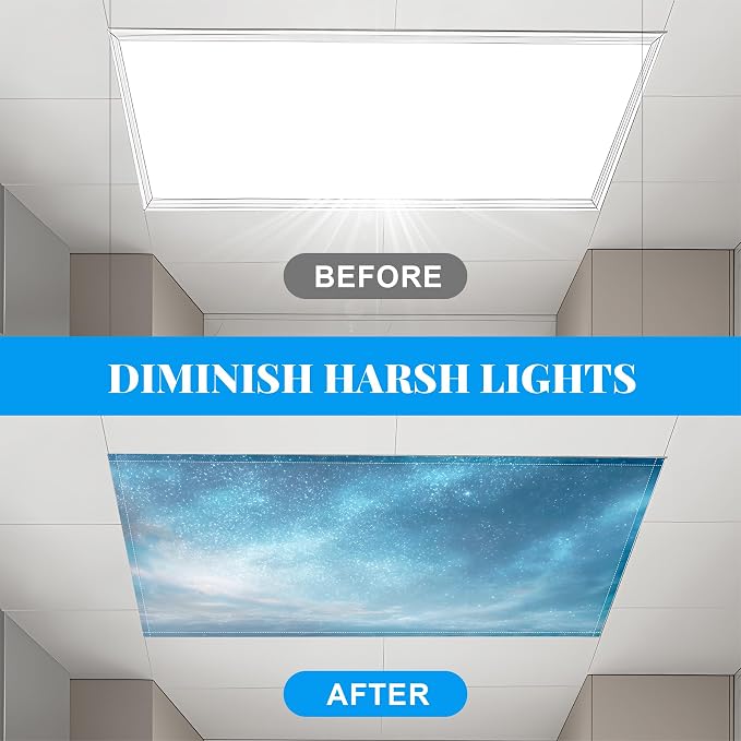 2 Pack Fluorescent Light Covers- 4 x 2 Feet Magnetic Ceiling Light Cover Room - Image 6