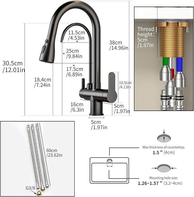 Kitchen Sink Faucet with Pull - Image 5
