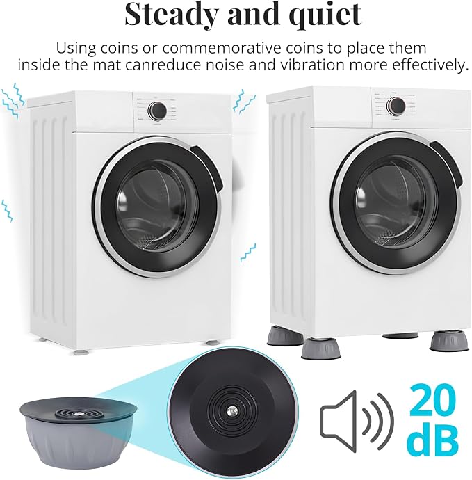 Anti Vibration Pads for Washing Machine, Washer Stabilizer and Dryer Bumper Pads - Image 4