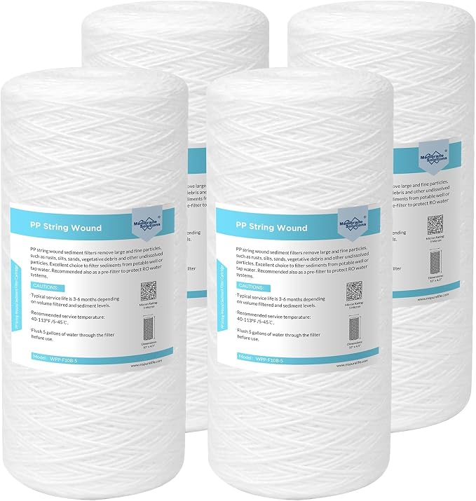 Membrane Solutions 5 Micron 10""x4.5"" String Wound Whole House Water Filter by MembraneSolutions