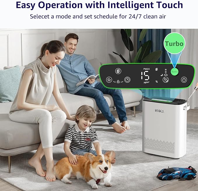 KNKA Air Purifiers for Home Large Room Bedroom Up to 2325 Ft², Washable Filters - Image 6