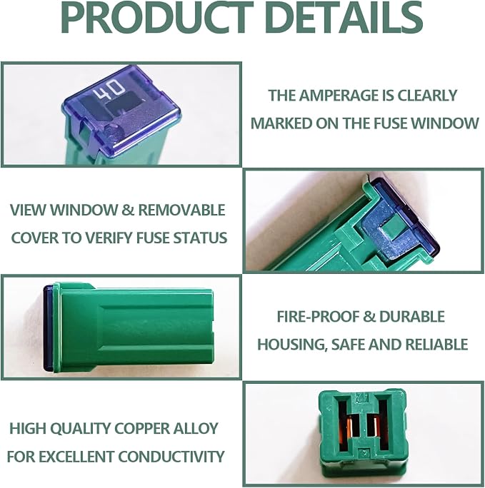 30 Pieces Automotive Tall/Standard Profile Box Shaped Fuse Kit, Car Fuses - Image 3