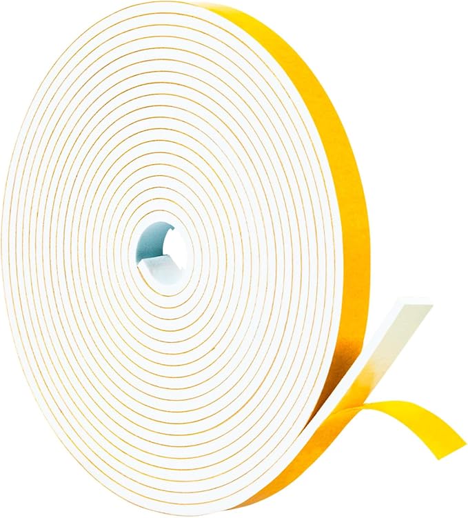 Yotache Weather Stripping Door Seal Strip White 3/8" x1/8", Foam Insulation by yotache