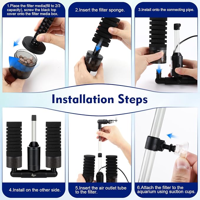 AQQA Electric Sponge Filter for Aquarium – Quiet USB Powered Breeding & Shrimp - Image 5