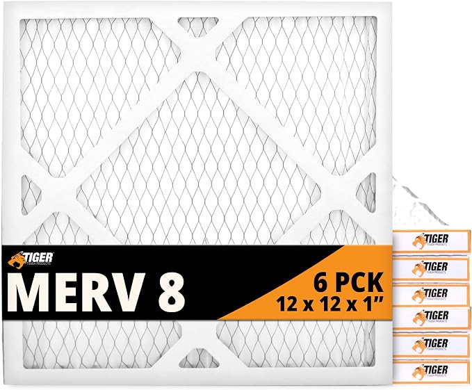 Tiger Tough 12x12x1 Air Filter MERV 8 MPR 600-800, High-Performance Pleated by TIGERTOUGHPRODUCTS