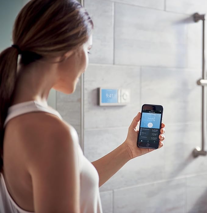 Moen Terra Beige Smart Shower 2-Outlet Digital Water System Controller for Thermostatic Shower Valve, TS3302TB