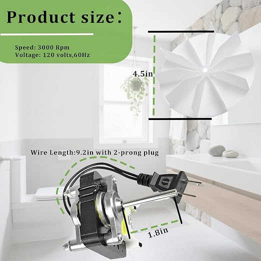 Universal Bathroom Vent Exhaust Fan Motor Replacement Motors Kit, Fit - Image 4