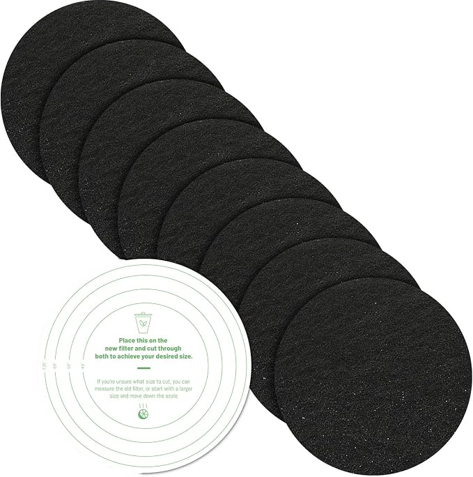 Pack of 8 Compost Bin Charcoal Filters Round Indoor Kitchen Compost Bucket - Image 9