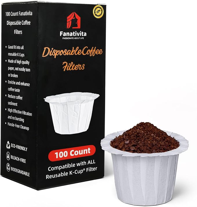 100 Count Fanativita K Cup Coffee Filters Disposable by Fanativita