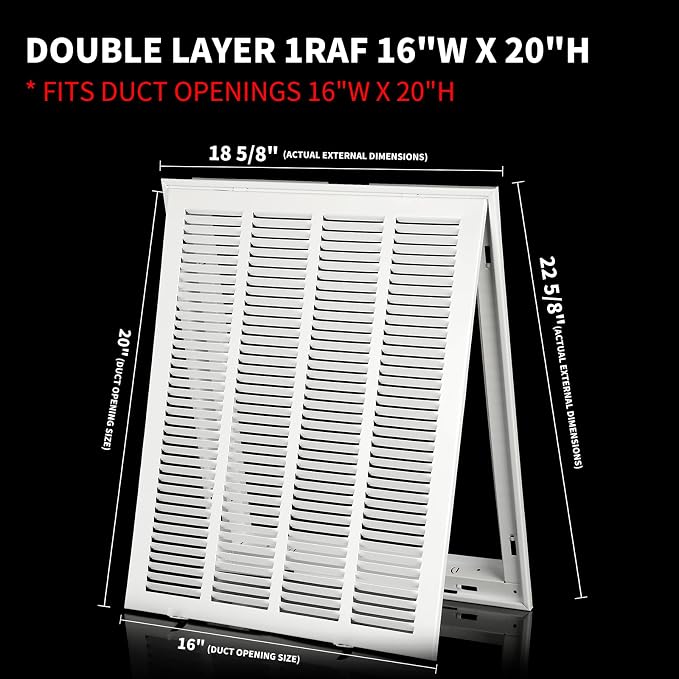 16x20 Air Return Grille Return Vent Cover - Image 2