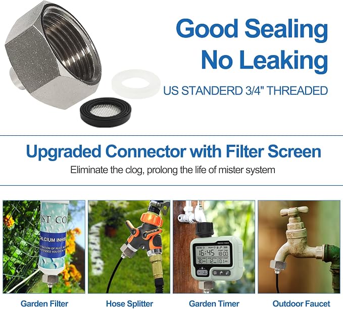 Pre-Assembled Misters for Outside Patio, Outdoor Water Misting Cooling System - Image 7