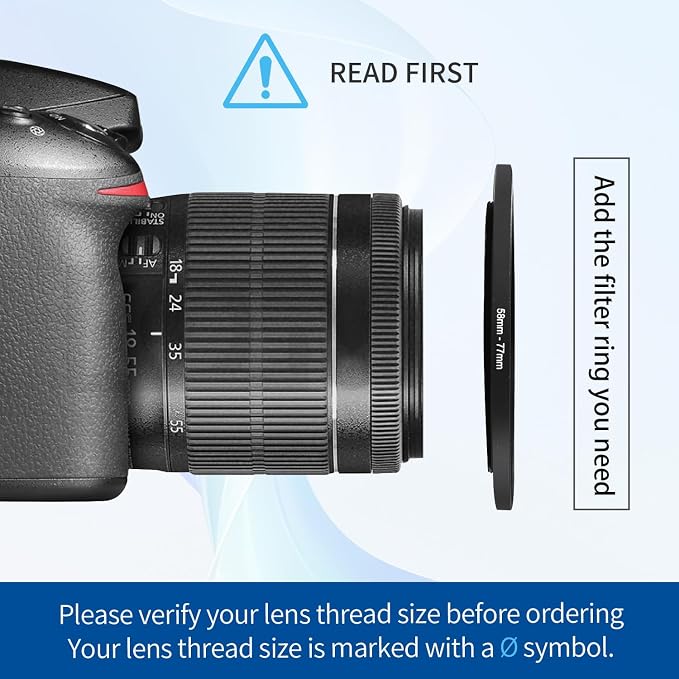 58-77mm Step-Up Ring Adapter, 58mm to 77mm Step Up Filter Ring - Image 4
