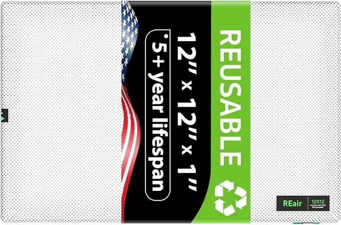 Reair 12x12x1 Extra Replacement Filter without Frame, Washable and Reusable Air by Reair