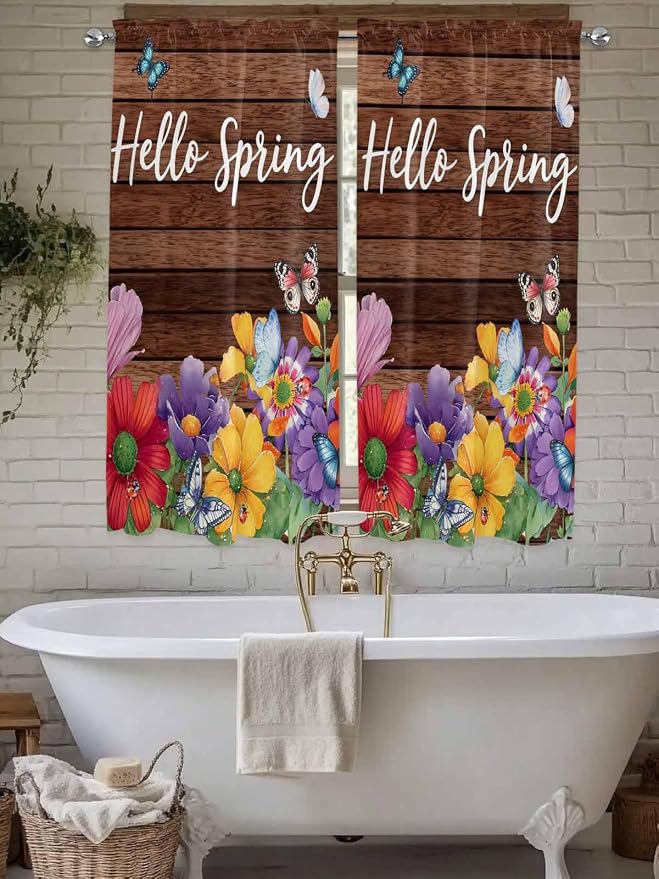 Spring Flowers Living Room Curtains 72 Inches length, Watercolor Farmhouse - Image 7